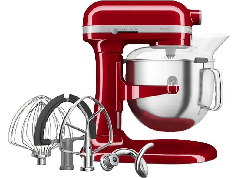 Kitchen Aid 5KSM70SHXEER Artisan Küchenmaschine Empire Rot (Rührschüsselkapazität: 6,6 l, 375 Watt)