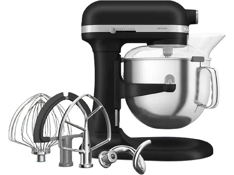 Kitchen Aid 5KSM70SHXEBM Artisan Küchenmaschine Matt Schwarz (Rührschüsselkapazität: 6,6 l, 375 Watt)