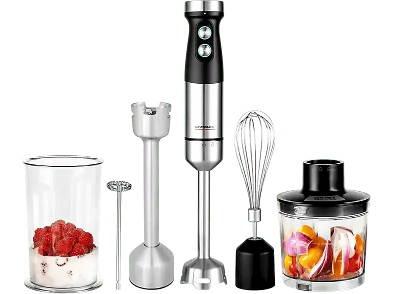 Gastroback 40972 Design Power Stabmixer Set 5tlg. (Schwarz, 1200 Watt)