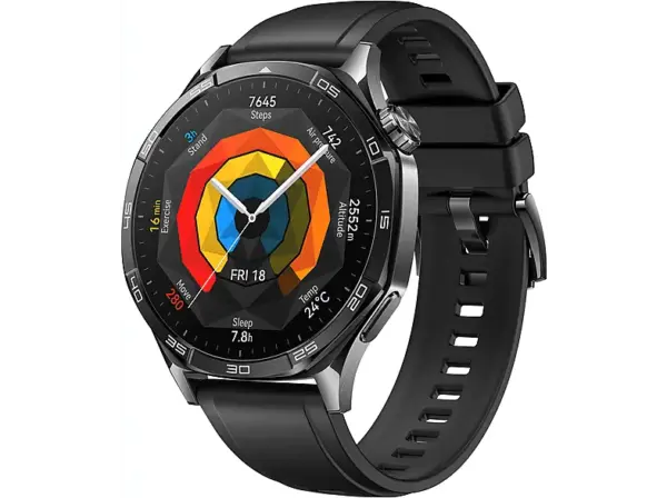 Huawei watch GT 5 46 mm, Schwarzes Fluorelastomer-Armband; Smart Watch