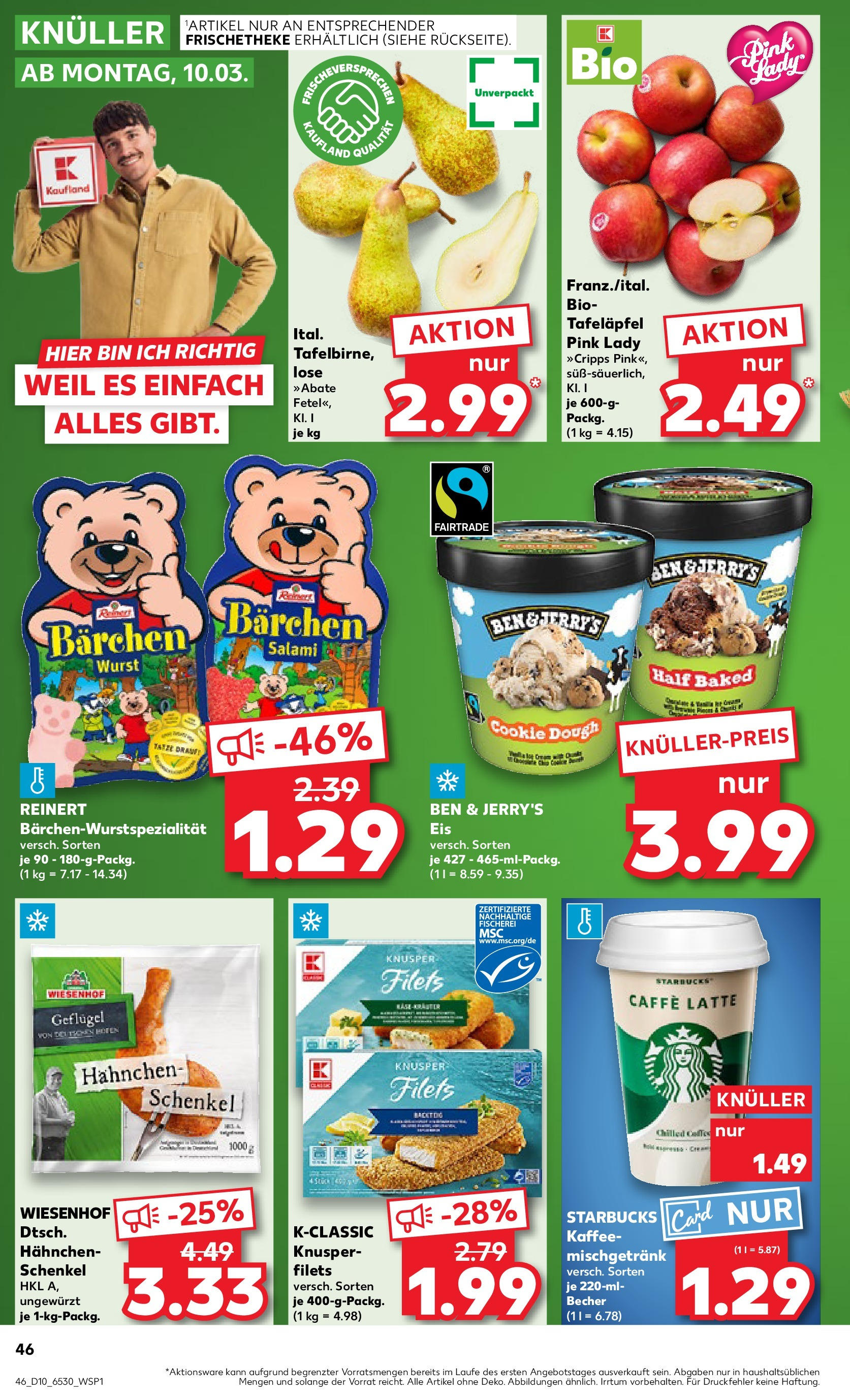 Kaufland - Prenzlau, Georg-Dreke-Ring 60 (ab 06.03.2025) » Angebote Online zum Blättern | Seite: 46 | Produkte: Hahnchen, Kaffee, Ben & Jerry's, Wurst