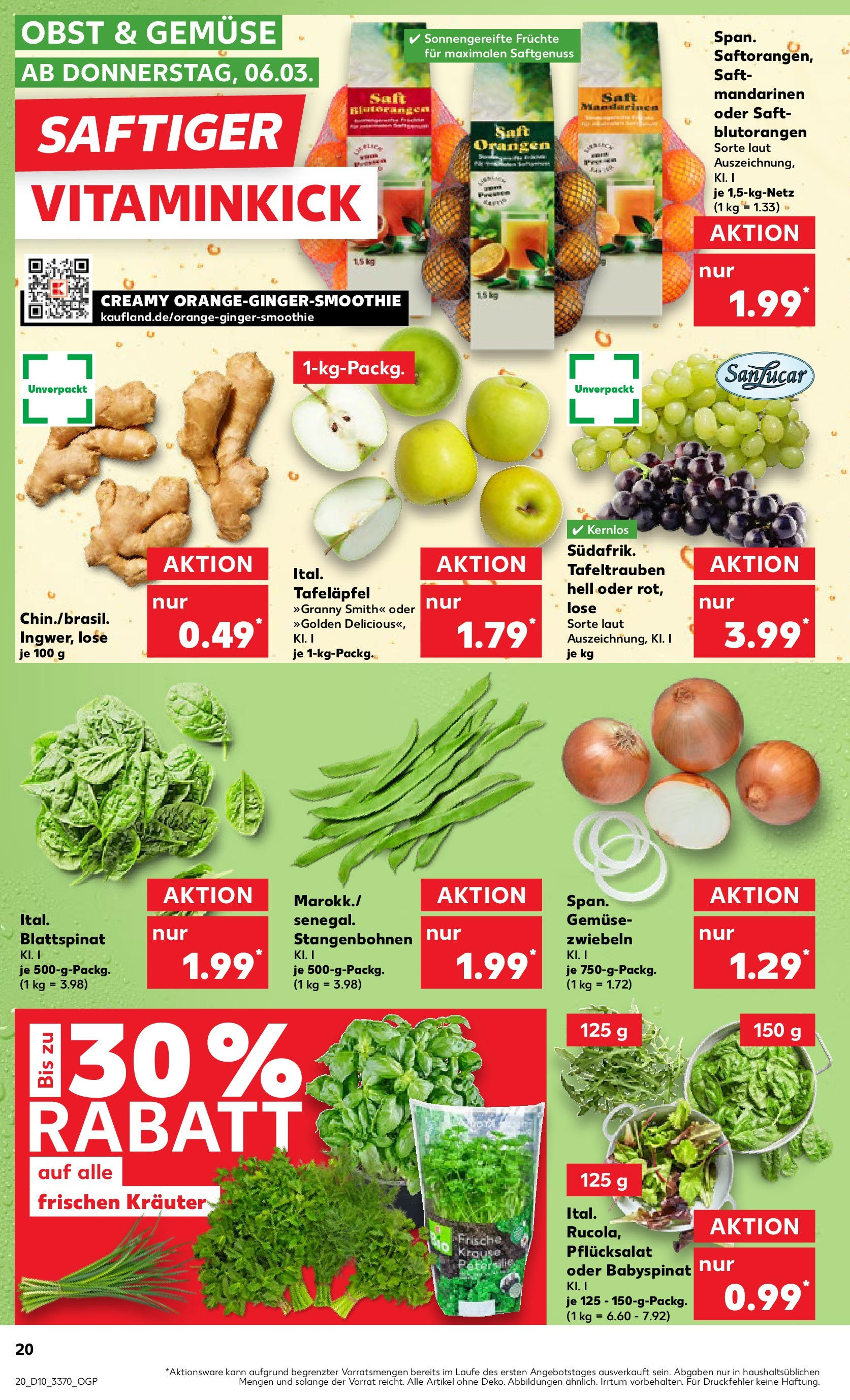 Kaufland - Prenzlau, Georg-Dreke-Ring 60 (ab 06.03.2025) » Angebote Online zum Blättern | Seite: 20 | Produkte: Mandarinen, Gemüse, Obst, Saft