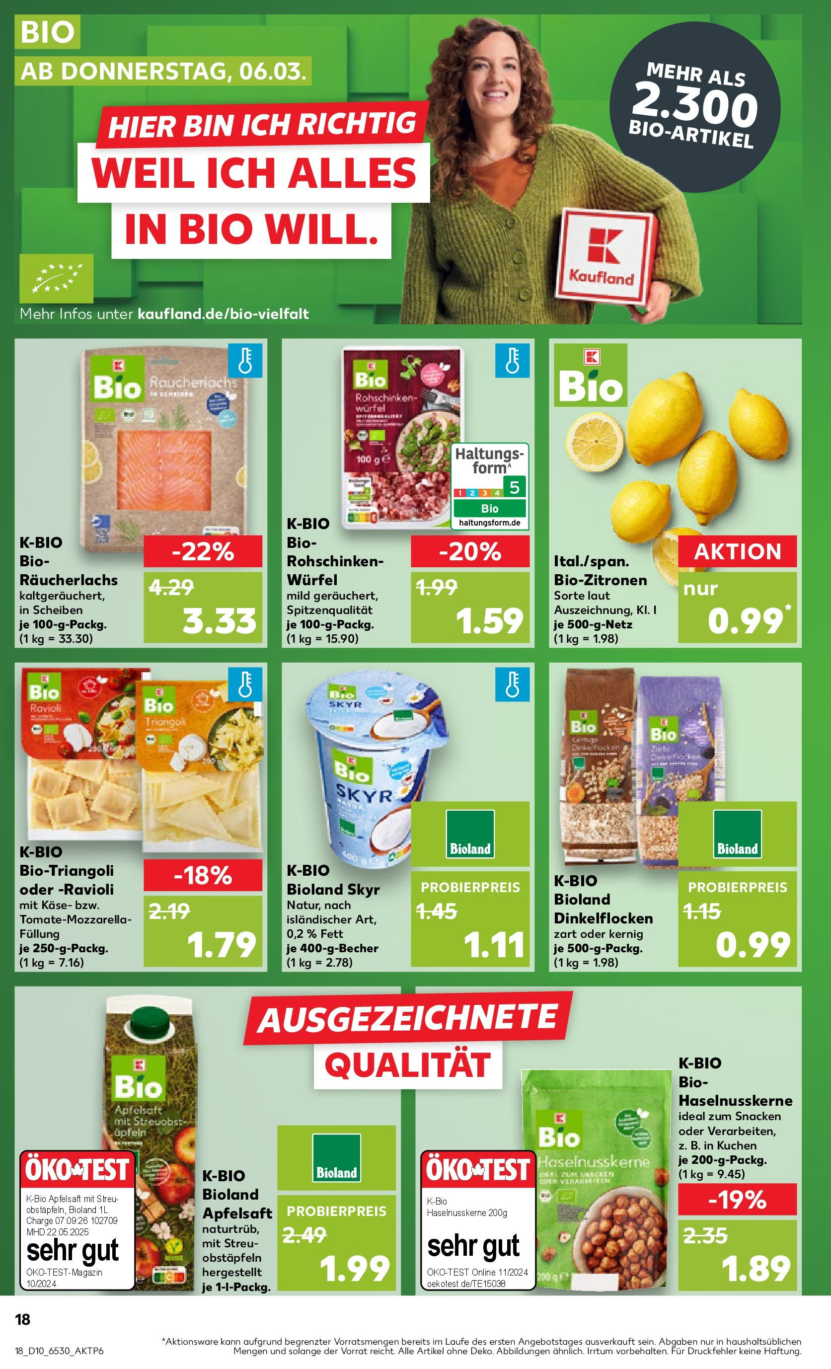 Kaufland - Prenzlau, Georg-Dreke-Ring 60 (ab 06.03.2025) » Angebote Online zum Blättern | Seite: 18 | Produkte: Apfelsaft, Skyr, Räucherlachs, Kuchen