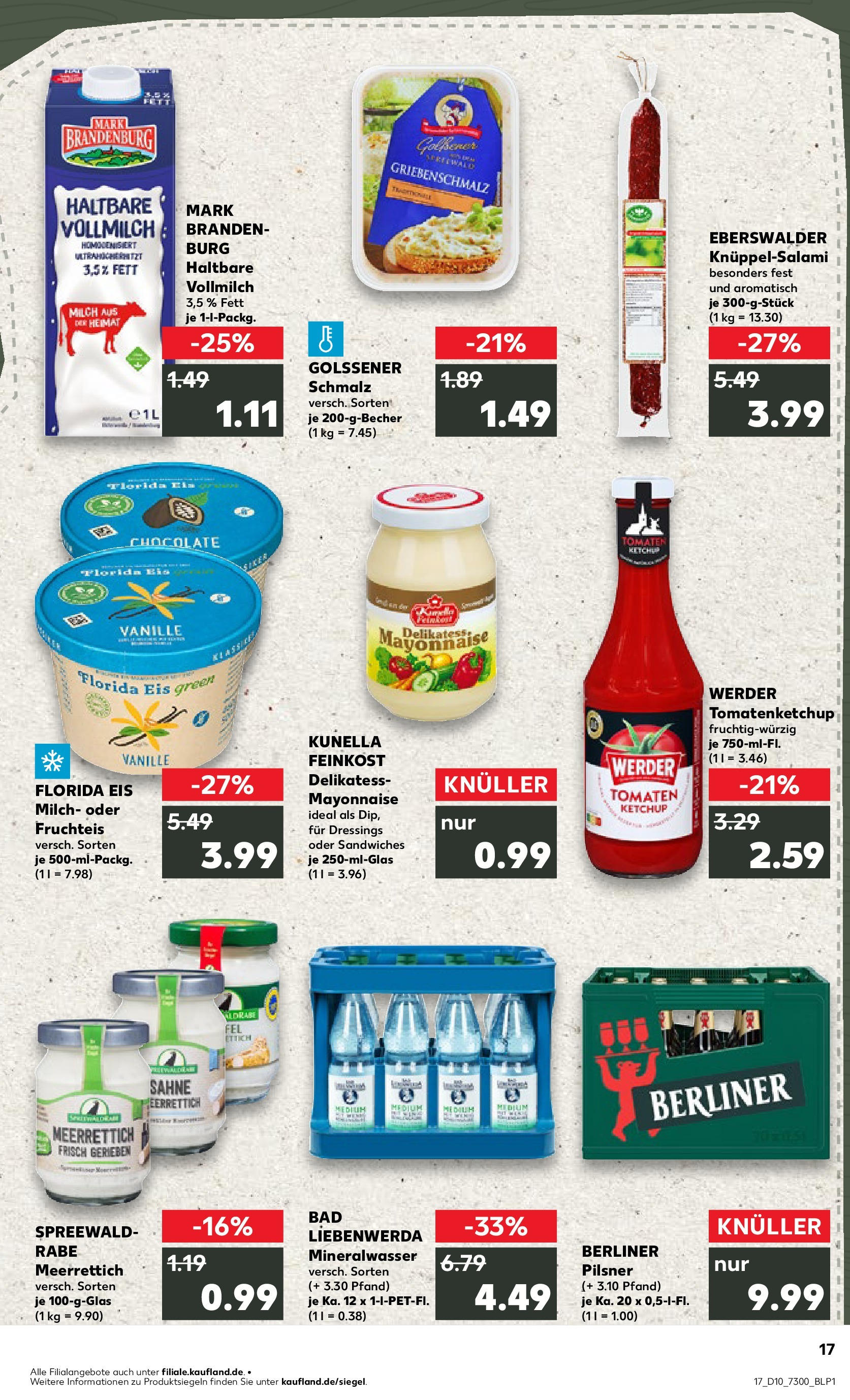 Kaufland - Prenzlau, Georg-Dreke-Ring 60 (ab 06.03.2025) » Angebote Online zum Blättern | Seite: 17 | Produkte: Tomaten, Mineralwasser, Sahne, Eis