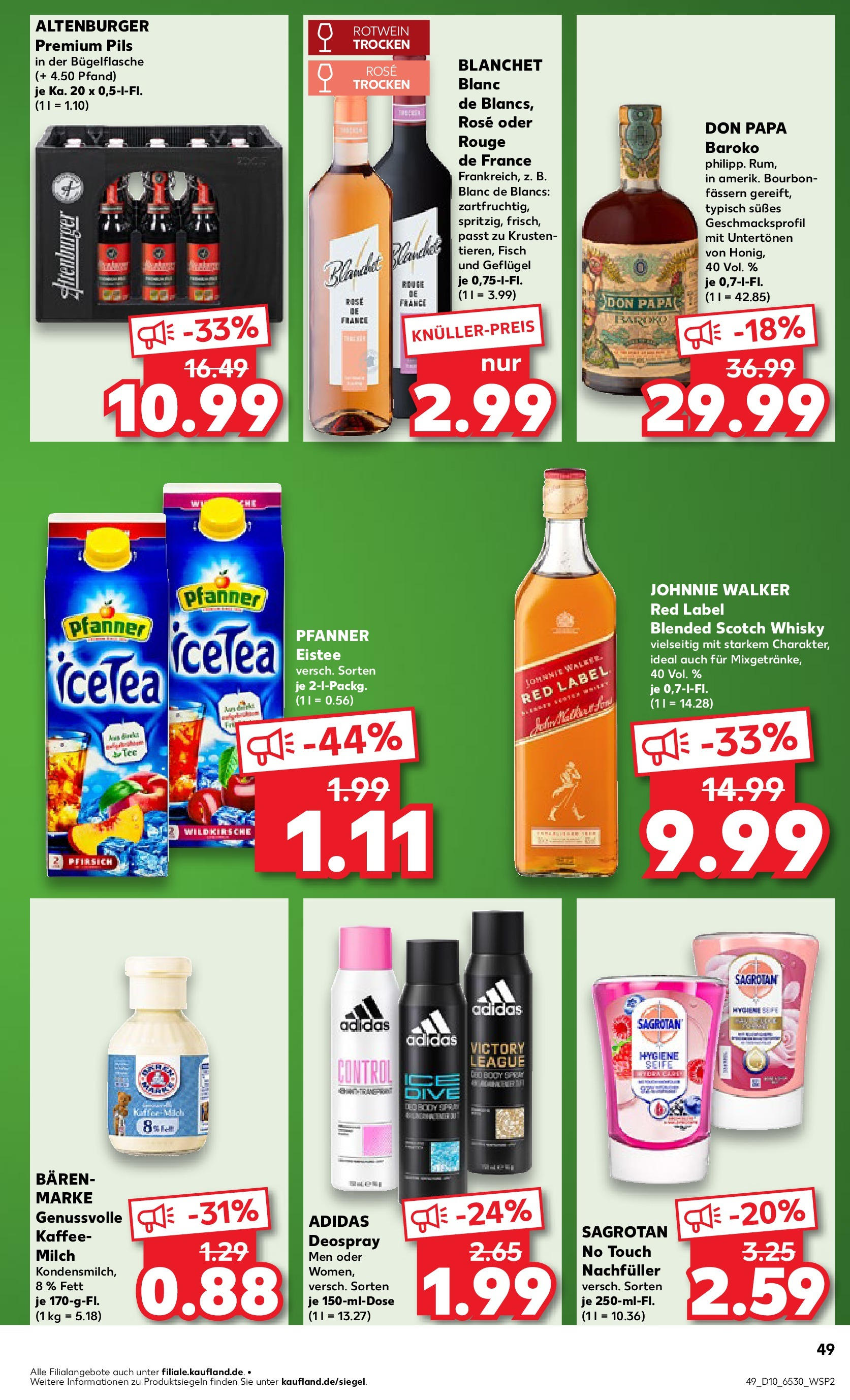 Kaufland - Prenzlau, Georg-Dreke-Ring 60 (ab 06.03.2025) » Angebote Online zum Blättern | Seite: 49 | Produkte: Rotwein, Pils, Deospray, Johnnie walker