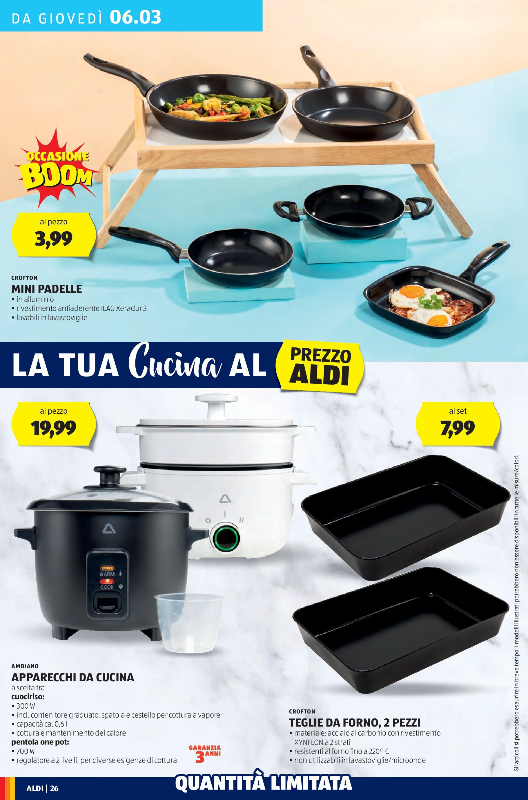 Nuovo Volantino Aldi	 dal 03/03/2025 > offerte anteprima 🛍️ | Pagina: 26 | Prodotti: Lavastoviglie, Spatola, Contenitore, Alluminio