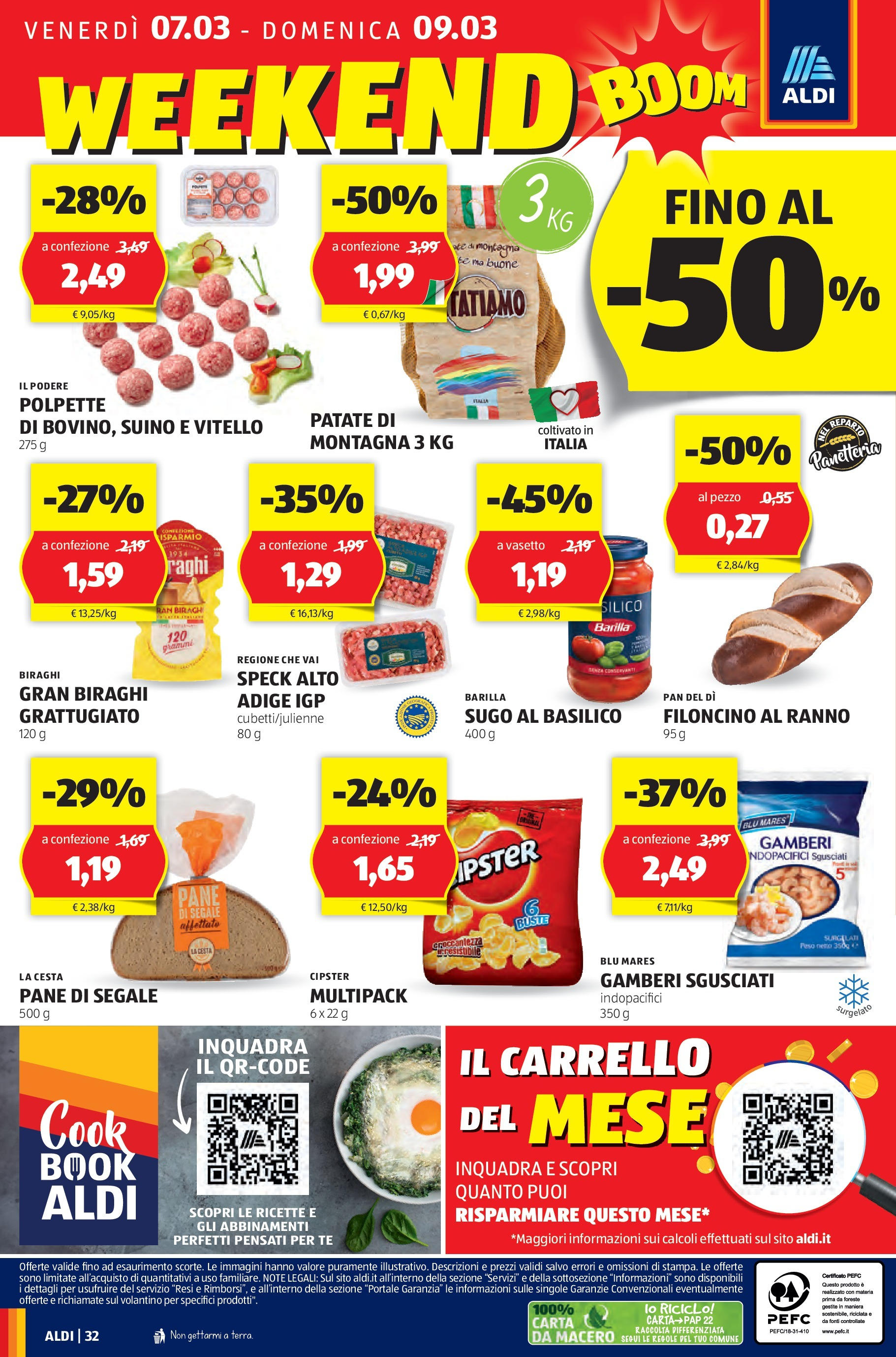 Nuovo Volantino Aldi	 dal 03/03/2025 > offerte anteprima 🛍️ | Pagina: 32 | Prodotti: Speck, Pane, Basilico, Sugo