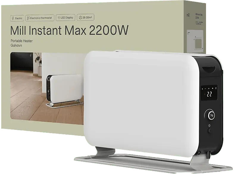 Mill CO2200LEDmax Instant Tragbarer Heizkörper (2200 Watt, Raumgröße: 30 m²)