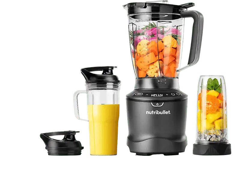Nutri Bullet NBF 550DG Smartsense Mixer mit 2 Behälter (Silber, 1500 Watt, 0.9 l)
