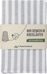 Dekorieren & Einrichten Geschirrtuch aus recycelter Baumwolle, gestreift grau/weiß (70x50 cm)