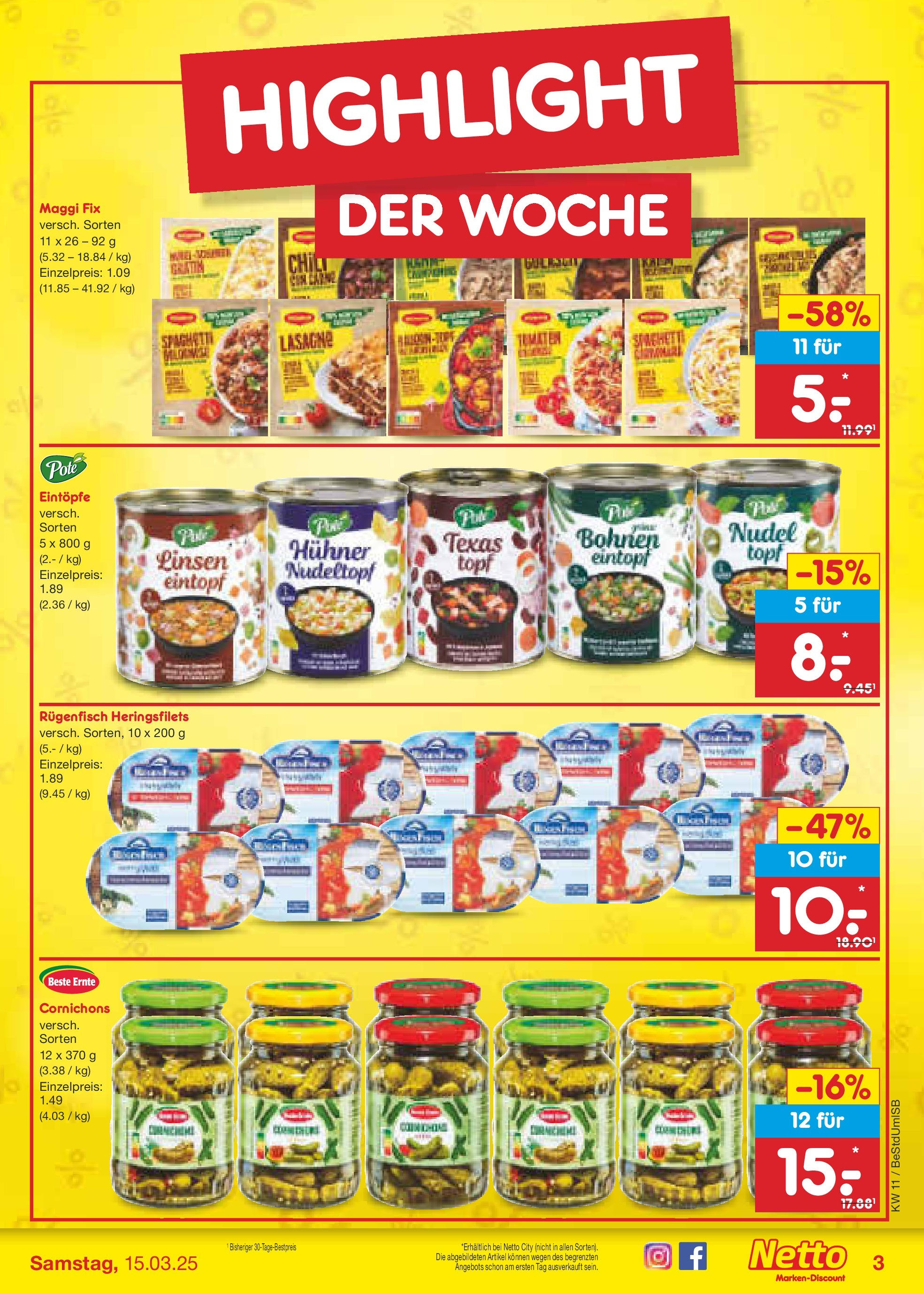 Netto Marken-Discount - Netto: Wochenangebote (ab 09.03.2025) » Angebote | Seite: 3 | Produkte: Maggi, Tomaten, Maggi fix