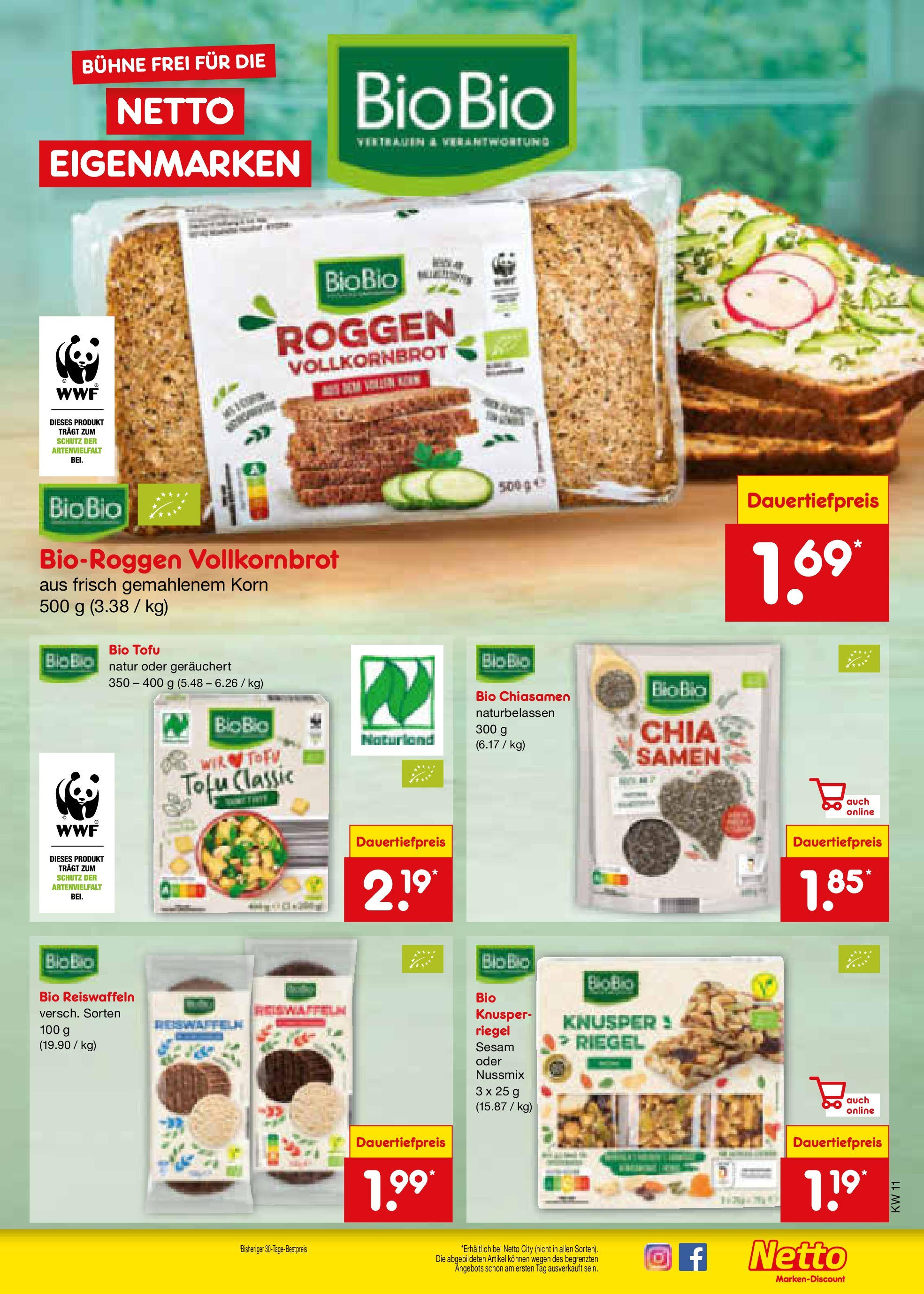 Netto Marken-Discount - Netto: Wochenangebote (ab 09.03.2025) » Angebote | Seite: 9 | Produkte: Vollkornbrot