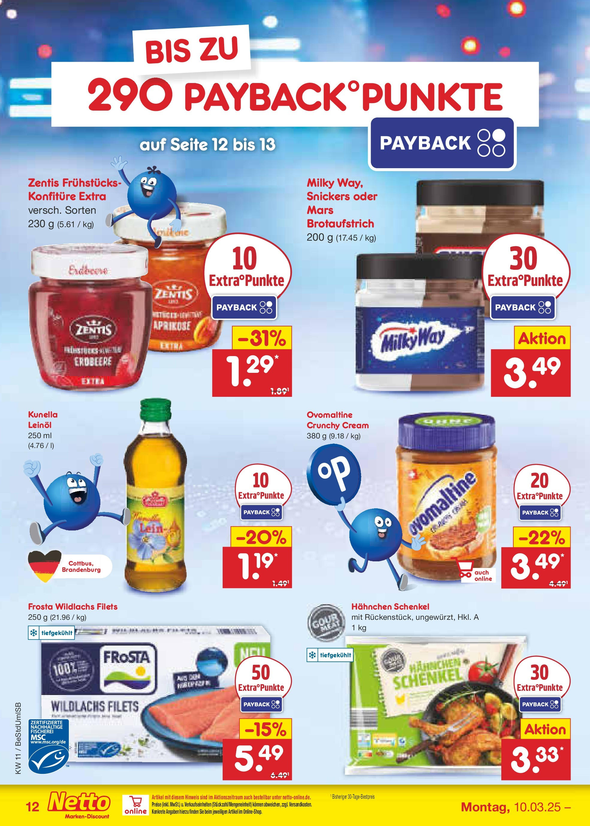 Netto Marken-Discount - Netto: Wochenangebote (ab 09.03.2025) » Angebote | Seite: 18 | Produkte: Ovomaltine, Hahnchen, Mars, Frosta