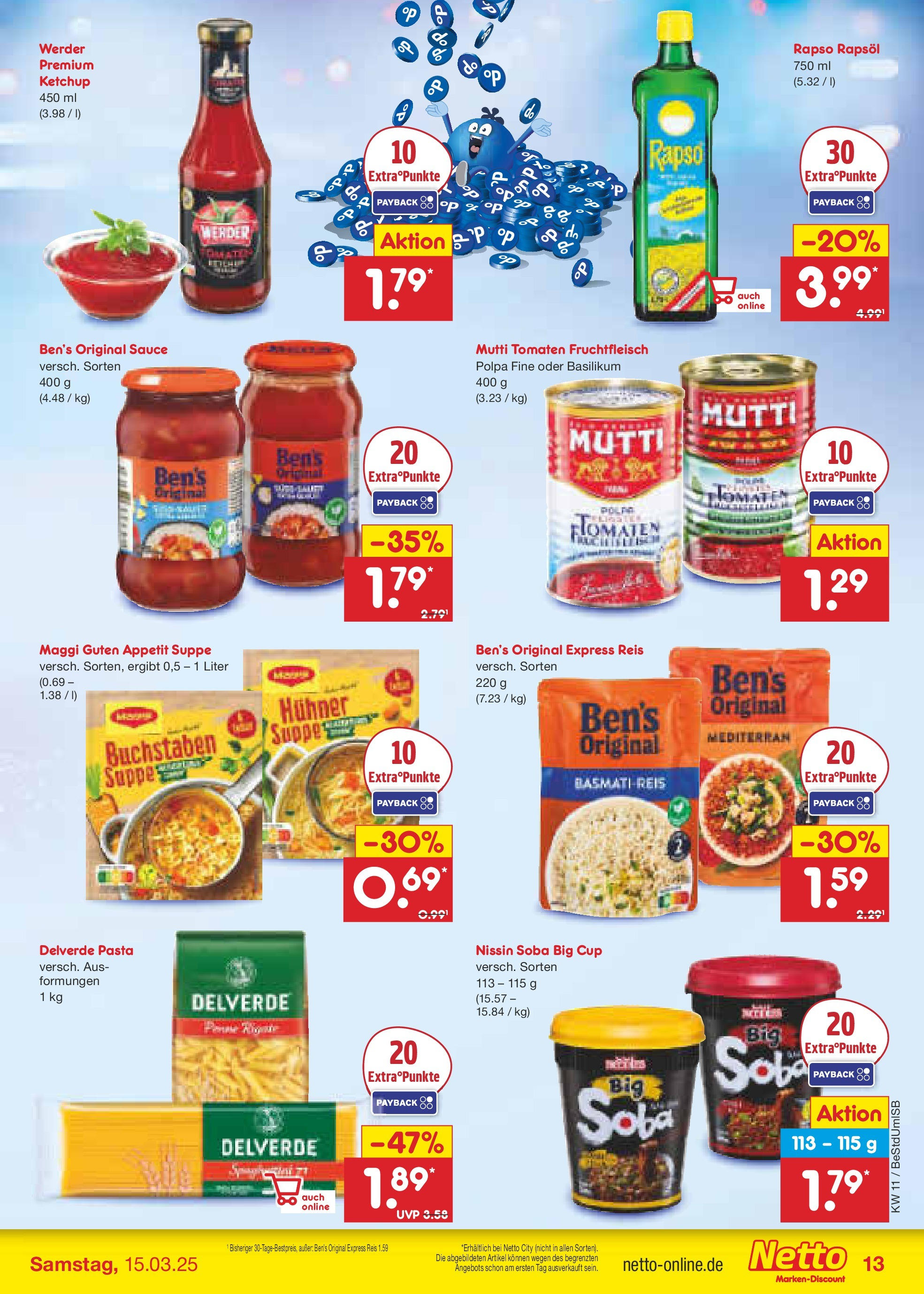 Netto Marken-Discount - Netto: Wochenangebote (ab 09.03.2025) » Angebote | Seite: 19 | Produkte: Basmatireis, Maggi, Tomaten, Reis