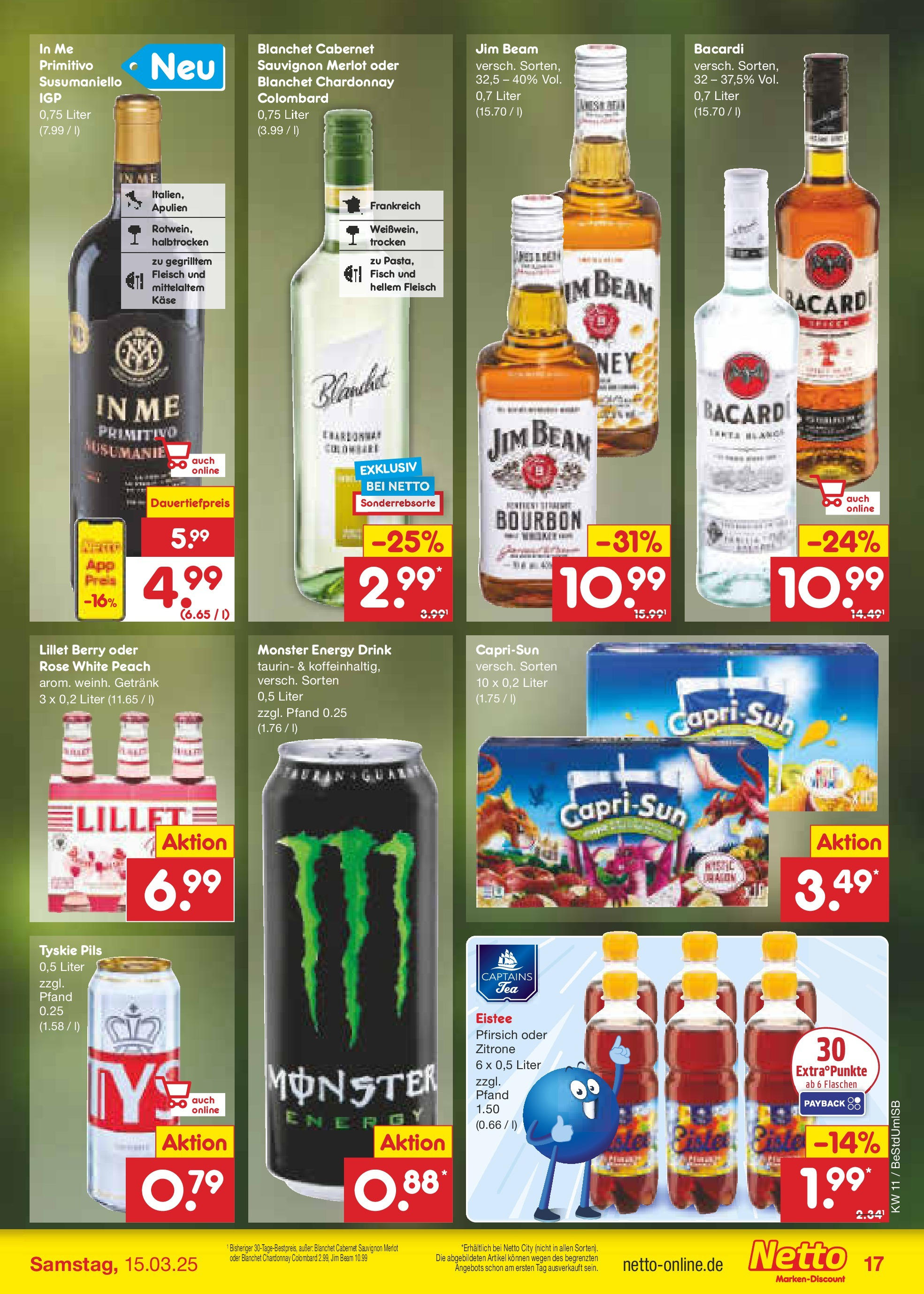 Netto Marken-Discount - Netto: Wochenangebote (ab 09.03.2025) » Angebote | Seite: 25 | Produkte: Tyskie, Pils, Lillet, Fisch