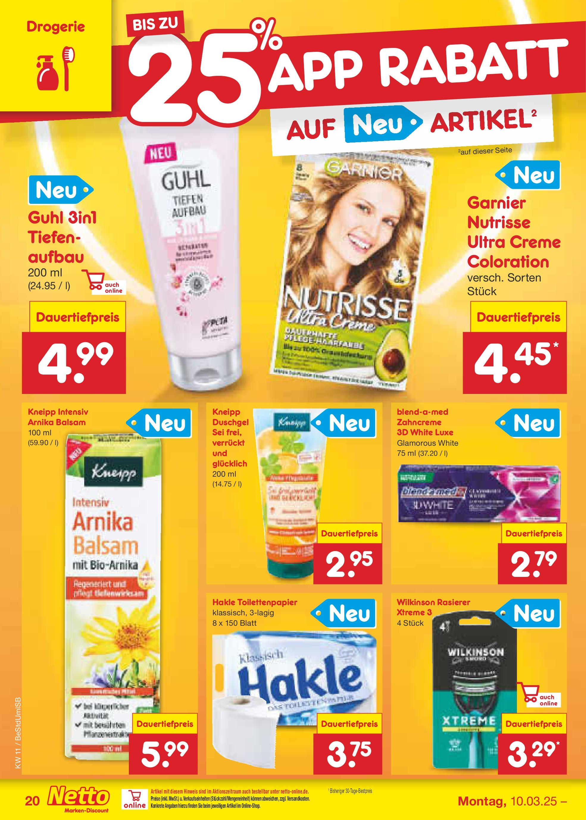 Netto Marken-Discount - Netto: Wochenangebote (ab 09.03.2025) » Angebote | Seite: 32 | Produkte: Rasierer, Haarfarbe, Creme, Duschgel