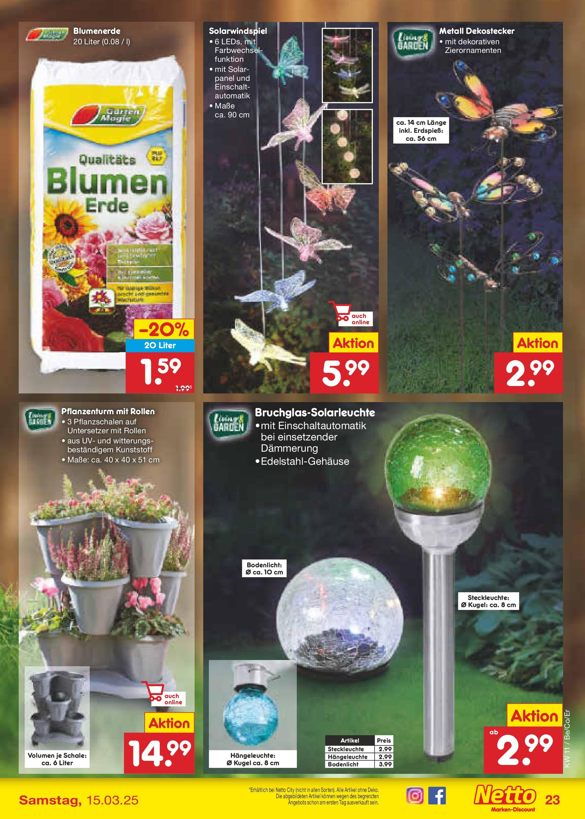 Netto Marken-Discount - Netto: Wochenangebote (ab 09.03.2025) » Angebote | Seite: 35 | Produkte: Blumen, Blumenerde