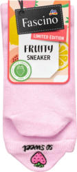 Fascino Sneakersocken mit Fersenmotiv Erdbeere rosa Gr. 35-38