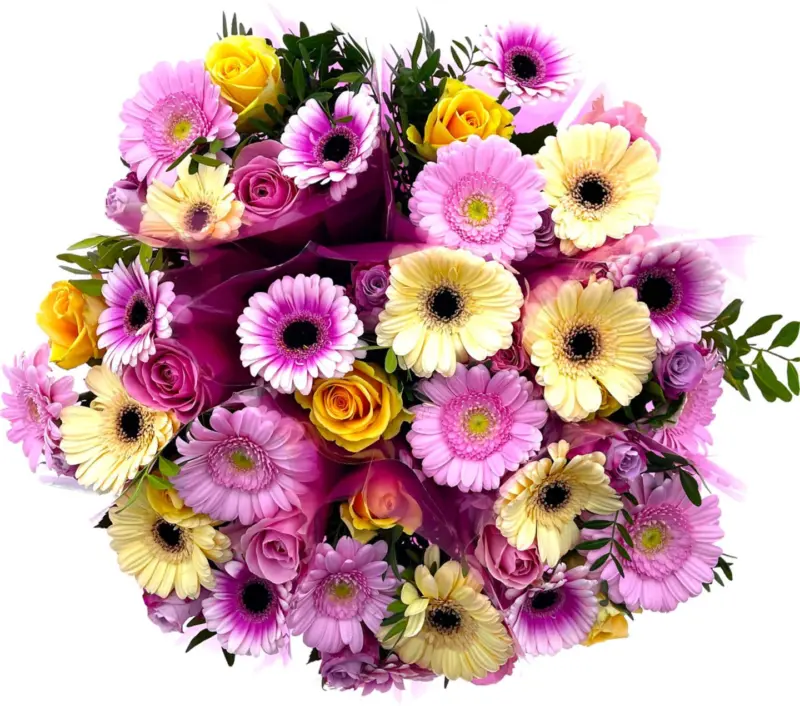 Букет рози и гербери