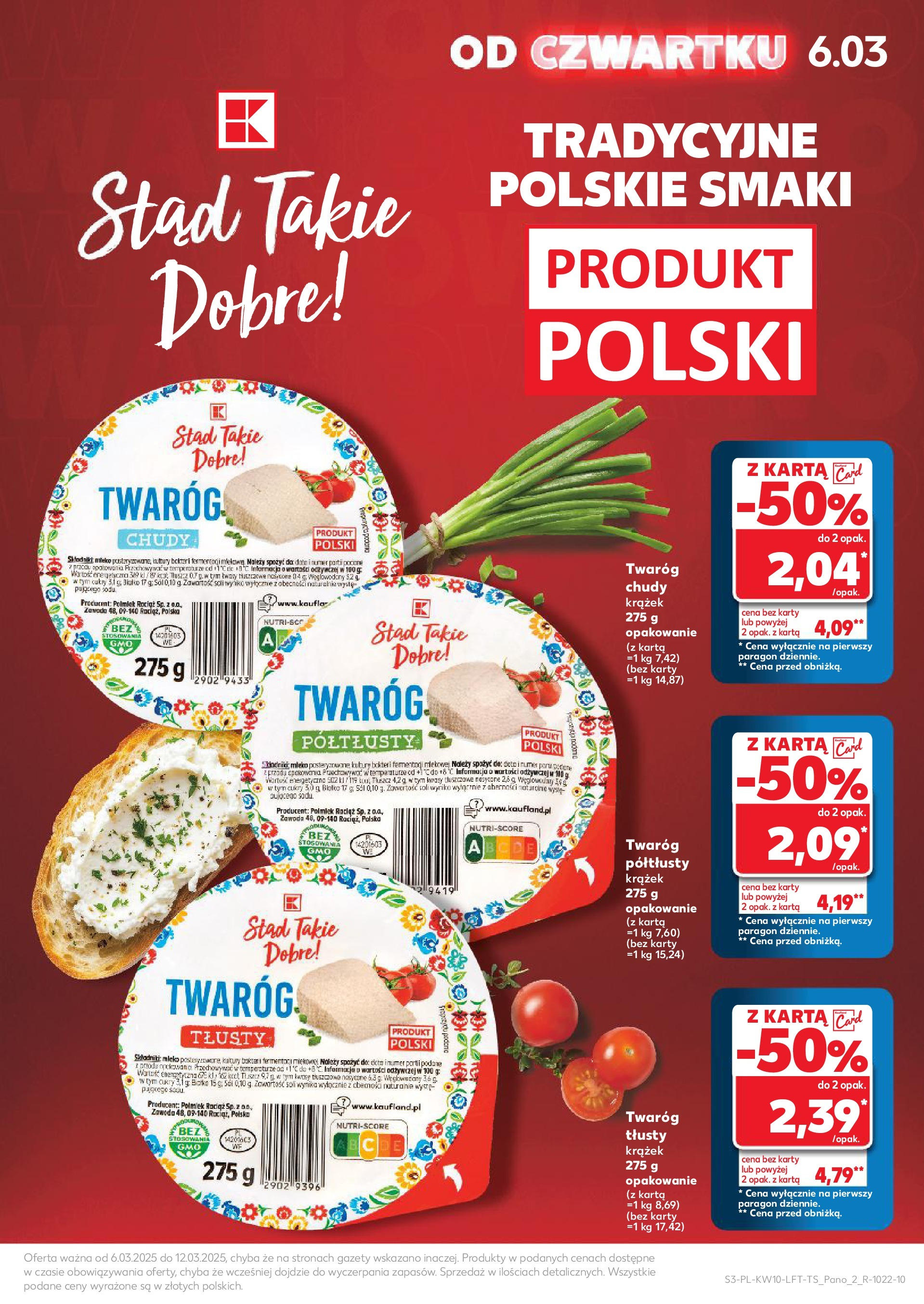 Kaufland gazetka od 06.03.2025 - od jutra PDF | Strona: 3 | Produkty: Karta, Twaróg półtłusty, Mleko, Twaróg