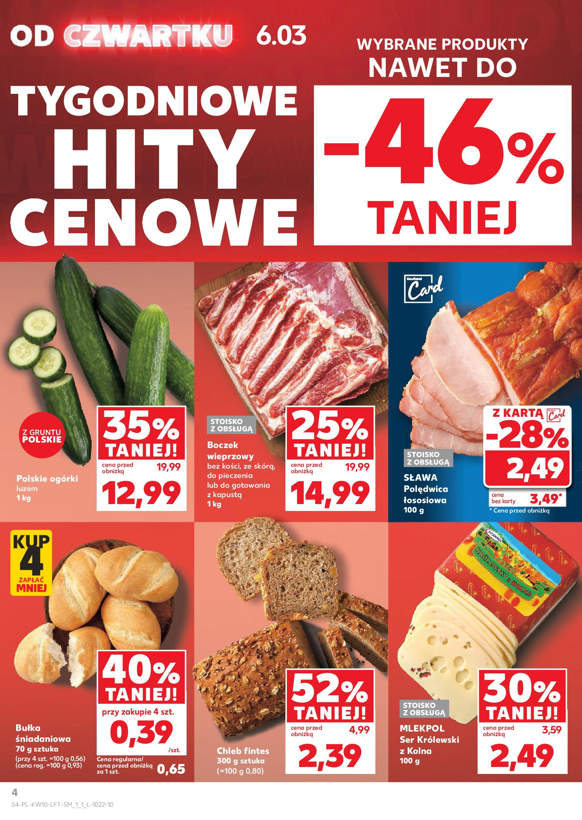 Kaufland gazetka od 06.03.2025 - od jutra PDF | Strona: 4 | Produkty: Kapusta, Boczek, Bułka, Ser