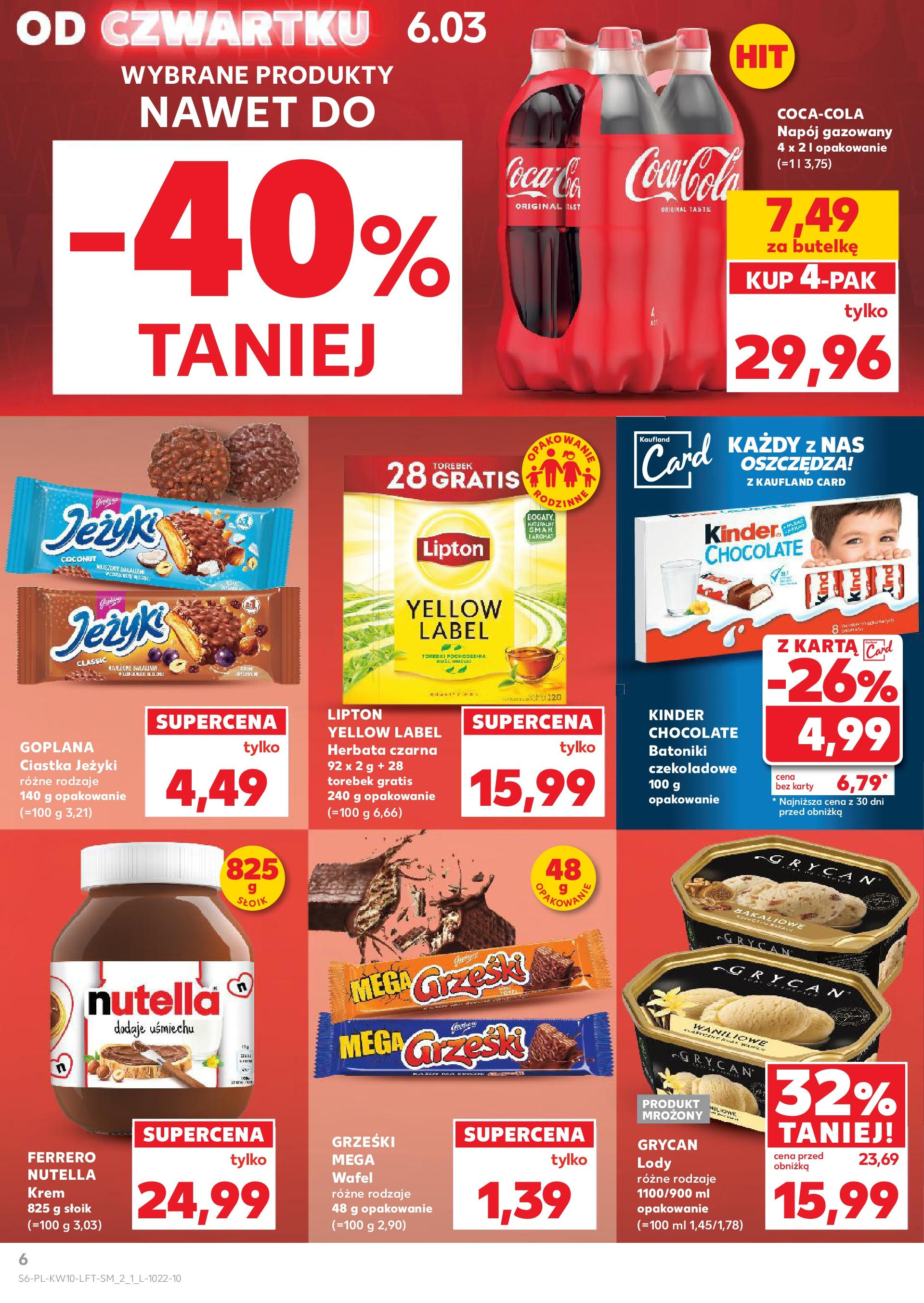 Kaufland gazetka od 06.03.2025 - od jutra PDF | Strona: 6 | Produkty: Karta, Nutella, Ciastka, Krem