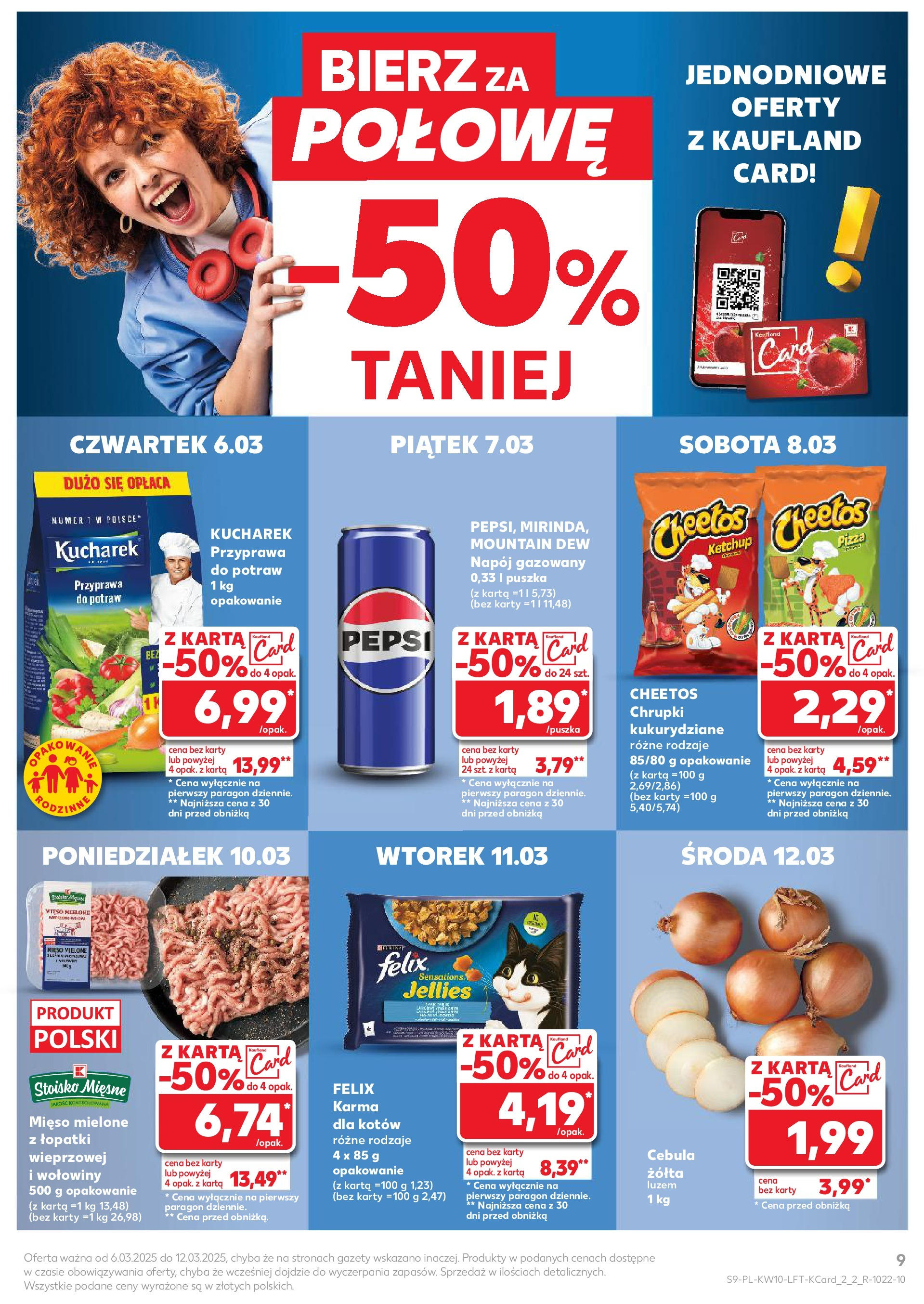 Kaufland gazetka od 06.03.2025 - od jutra PDF | Strona: 9 | Produkty: Karta, Ketchup, Chrupki, Pepsi