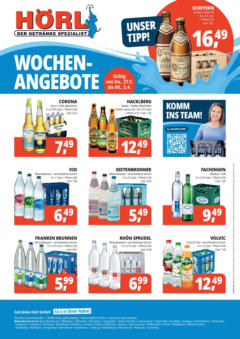 Entdecke - Getränke Hörl: Wochen-Angebote! - gültig ab dem 26.03.2025 | Seite: 1 | Produkte: Mineralwasser, Pfirsich, Volvic, Telefon