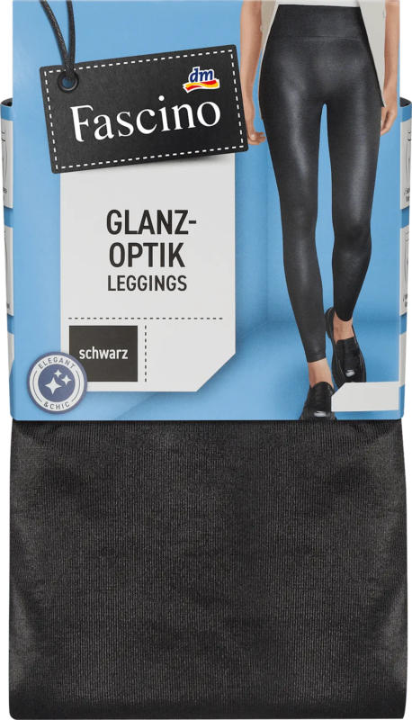 Fascino Leggings in Glanz-Optik schwarz Gr. 38/40