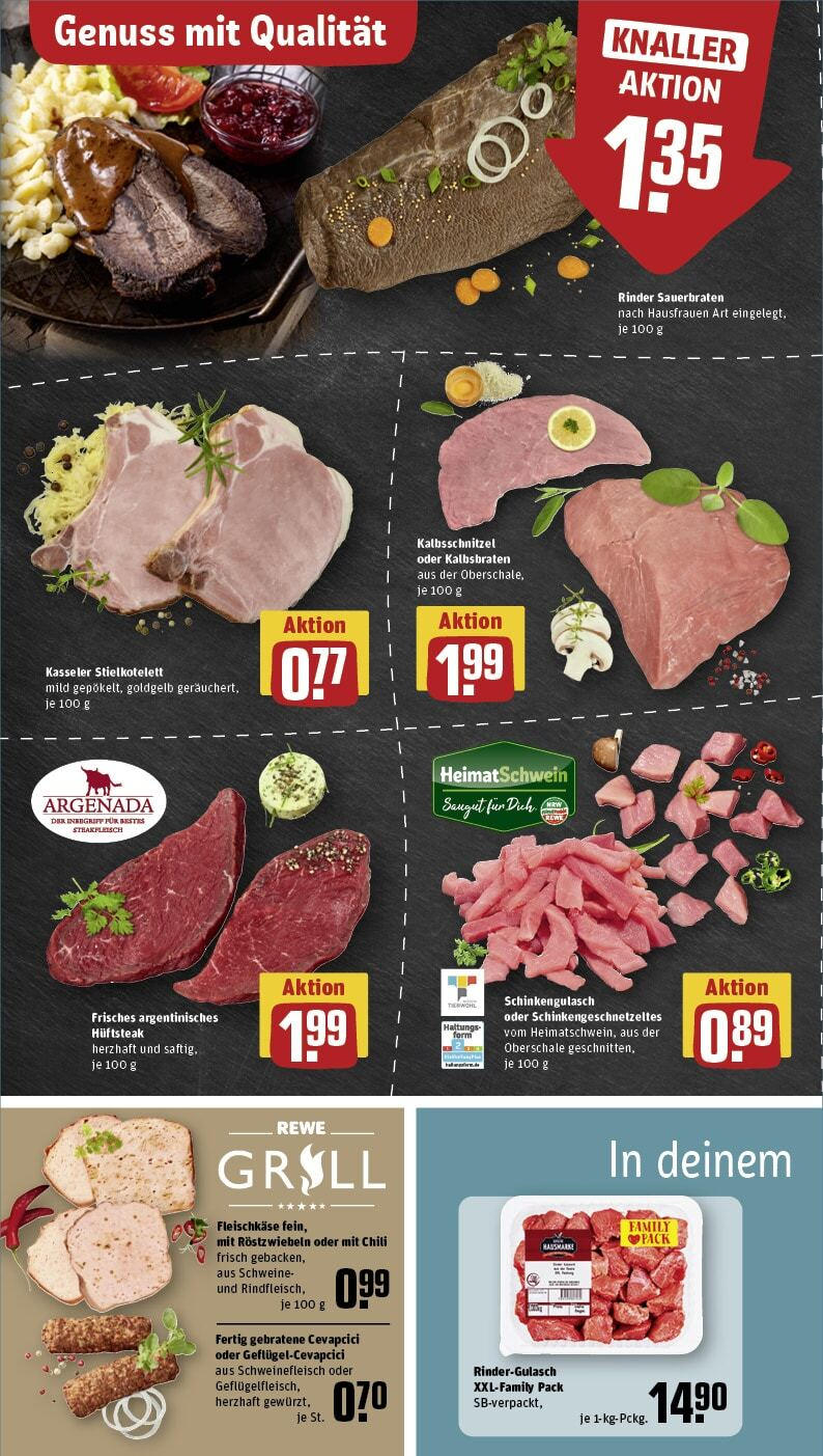 Rewe - Rewe: Wochenangebote (ab 10.03.2025) zum Blättern » Angebote | Seite: 8 | Produkte: Rindergulasch, Cevapcici, Schweinefleisch