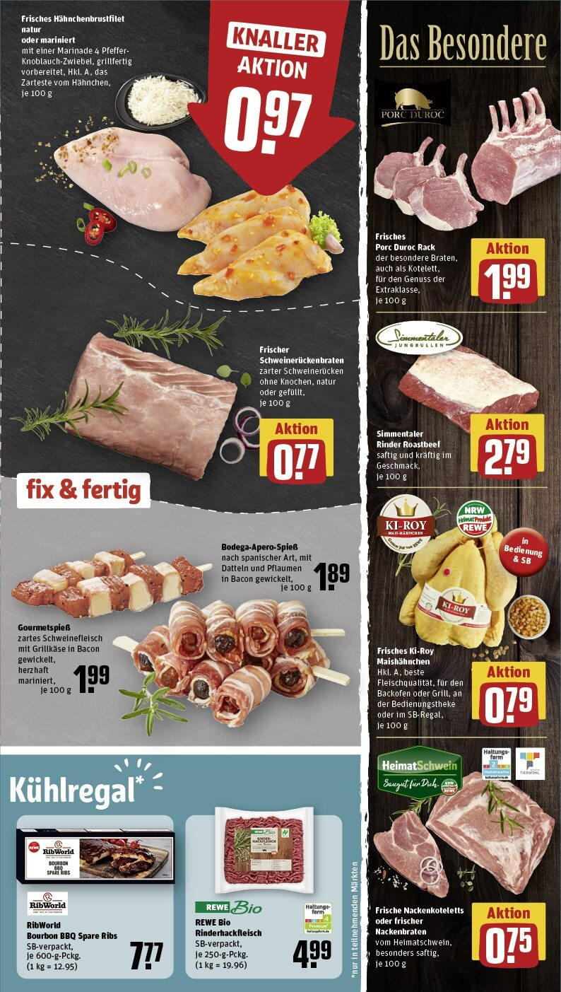 Rewe - Rewe: Wochenangebote (ab 10.03.2025) zum Blättern » Angebote | Seite: 10 | Produkte: Spare ribs, Backofen, Schweinerucken, Bourbon