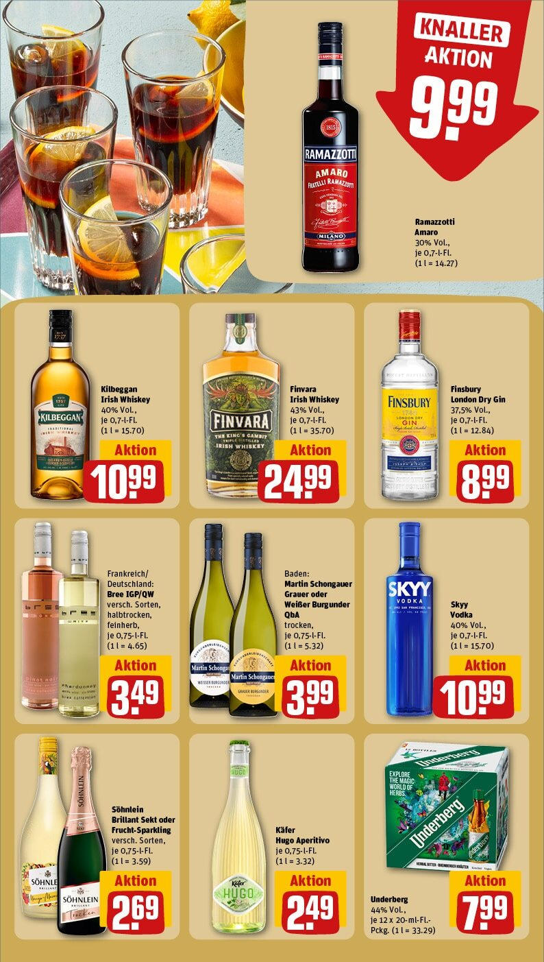 Rewe - Rewe: Wochenangebote (ab 10.03.2025) zum Blättern » Angebote | Seite: 22 | Produkte: Vodka, Hugo, Ramazzotti, Underberg