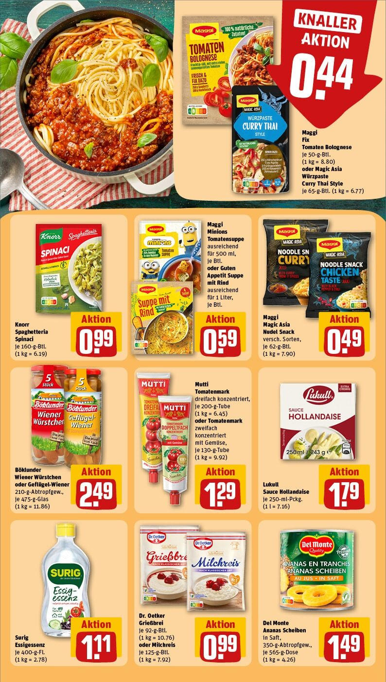 Rewe - Rewe: Wochenangebote (ab 10.03.2025) zum Blättern » Angebote | Seite: 22 | Produkte: Maggi, Essig, Tomaten, Knorr