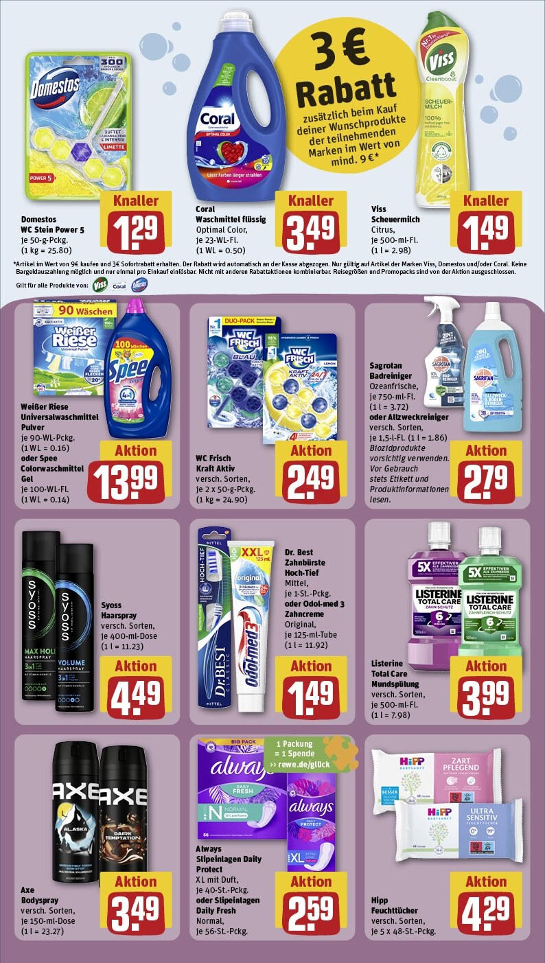 Rewe - Rewe: Wochenangebote (ab 10.03.2025) zum Blättern » Angebote | Seite: 25 | Produkte: Haarspray, Wc frisch, WC Stein, Listerine