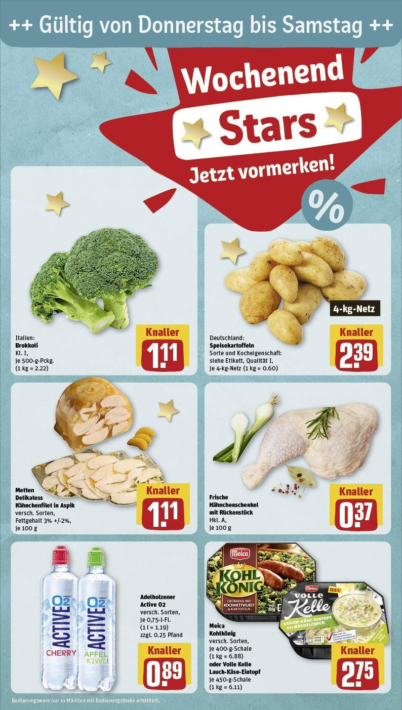 Rewe - Rewe: Wochenangebote (ab 10.03.2025) zum Blättern » Angebote | Seite: 29 | Produkte: Hahnchenschenkel, Adelholzener, Meica, Brokkoli