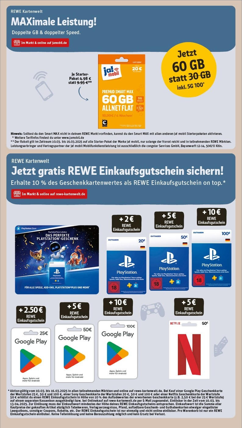 Rewe - Rewe: Wochenangebote (ab 10.03.2025) zum Blättern » Angebote | Seite: 29 | Produkte: Top, Playstation, Sony, Tür