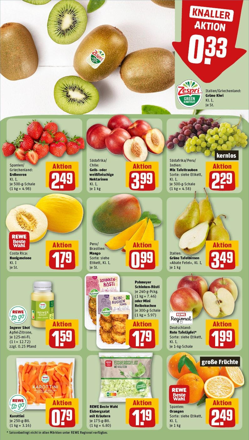 Rewe - Rewe: Wochenangebote (ab 10.03.2025) zum Blättern » Angebote | Seite: 8 | Produkte: Eisbergsalat, Honigmelone, Mango, Kuchen