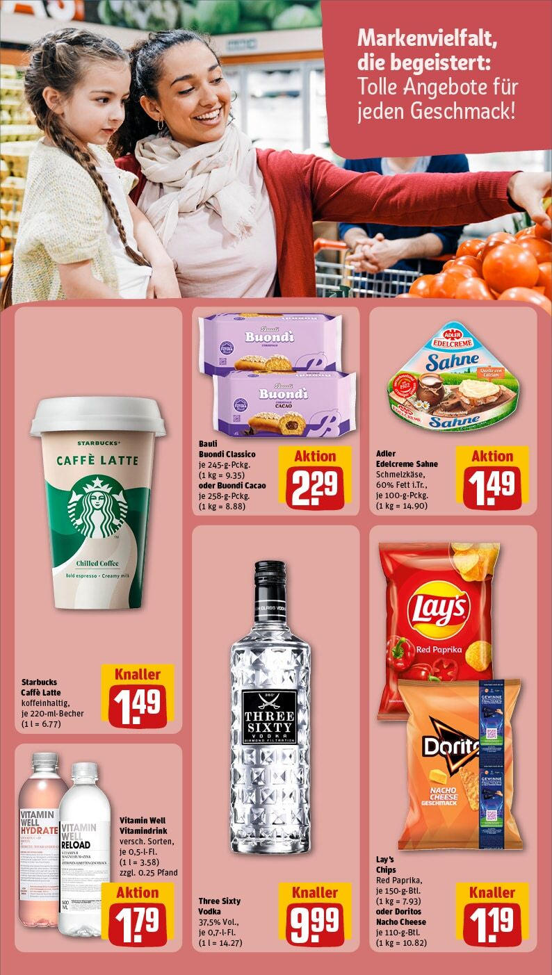 Rewe - Rewe: Wochenangebote (ab 10.03.2025) zum Blättern » Angebote | Seite: 17 | Produkte: Starbucks, Vodka, Chips, Sahne