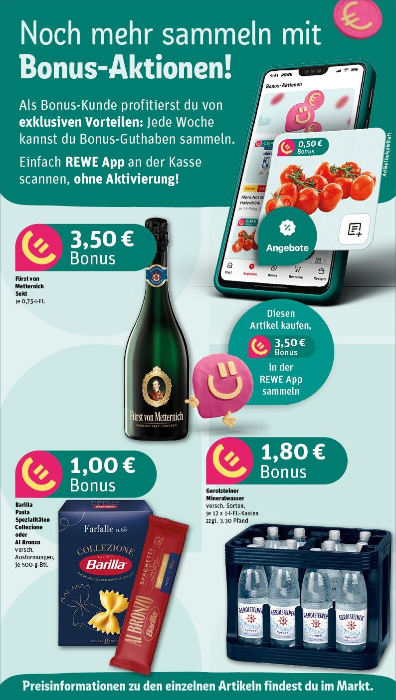 Rewe - Rewe: Wochenangebote (ab 10.03.2025) zum Blättern » Angebote | Seite: 4 | Produkte: Furst von metternich, Barilla, Mineralwasser, Gerolsteiner