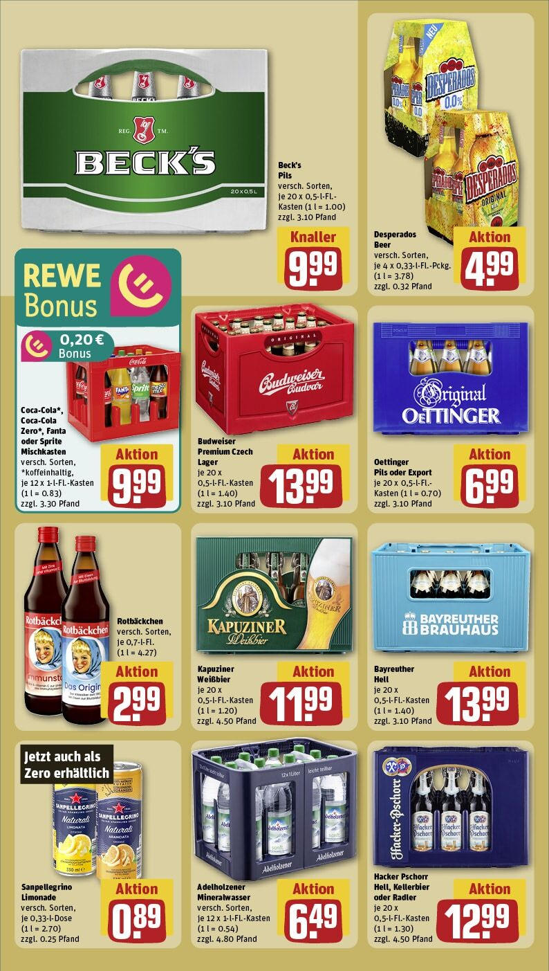 Rewe - Rewe: Wochenangebote (ab 10.03.2025) zum Blättern » Angebote | Seite: 20 | Produkte: Pils, Adelholzener, Oettinger, Budweiser