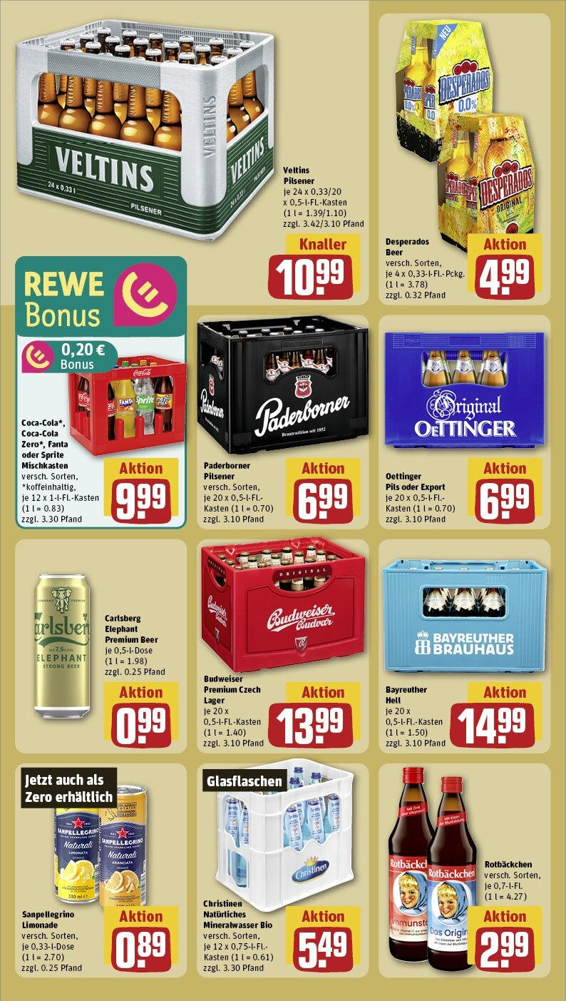 Rewe - Rewe: Wochenangebote (ab 10.03.2025) zum Blättern » Angebote | Seite: 20 | Produkte: Limonade, Oettinger, Desperados, Budweiser