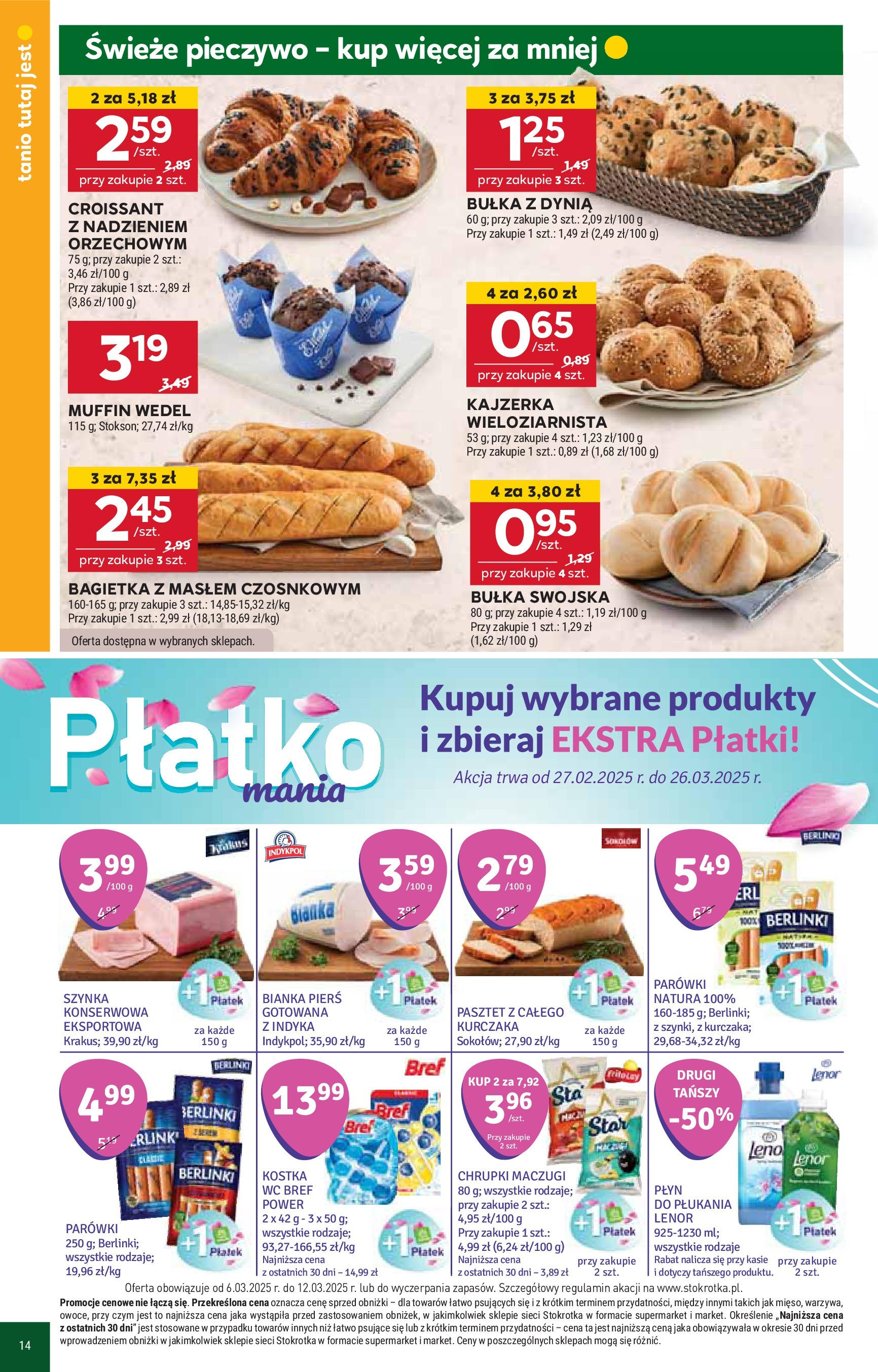 Stokrotka Gazetka 06.03.2025 - Promocje online | Strona: 14 | Produkty: Pieczywo, Dynia, Chrupki, Bagietka