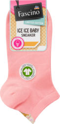 Fascino Sneakersocken mit Fersenmotiv Eis rosa Gr. 39-42