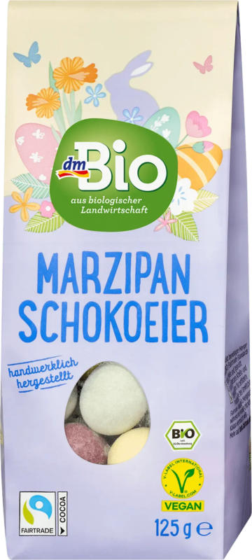 dmBio Schokolade Marzipan Eier farbig