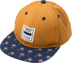 PUSBLU Basecap mit Palmen-Muster, orange + blau, 54/55