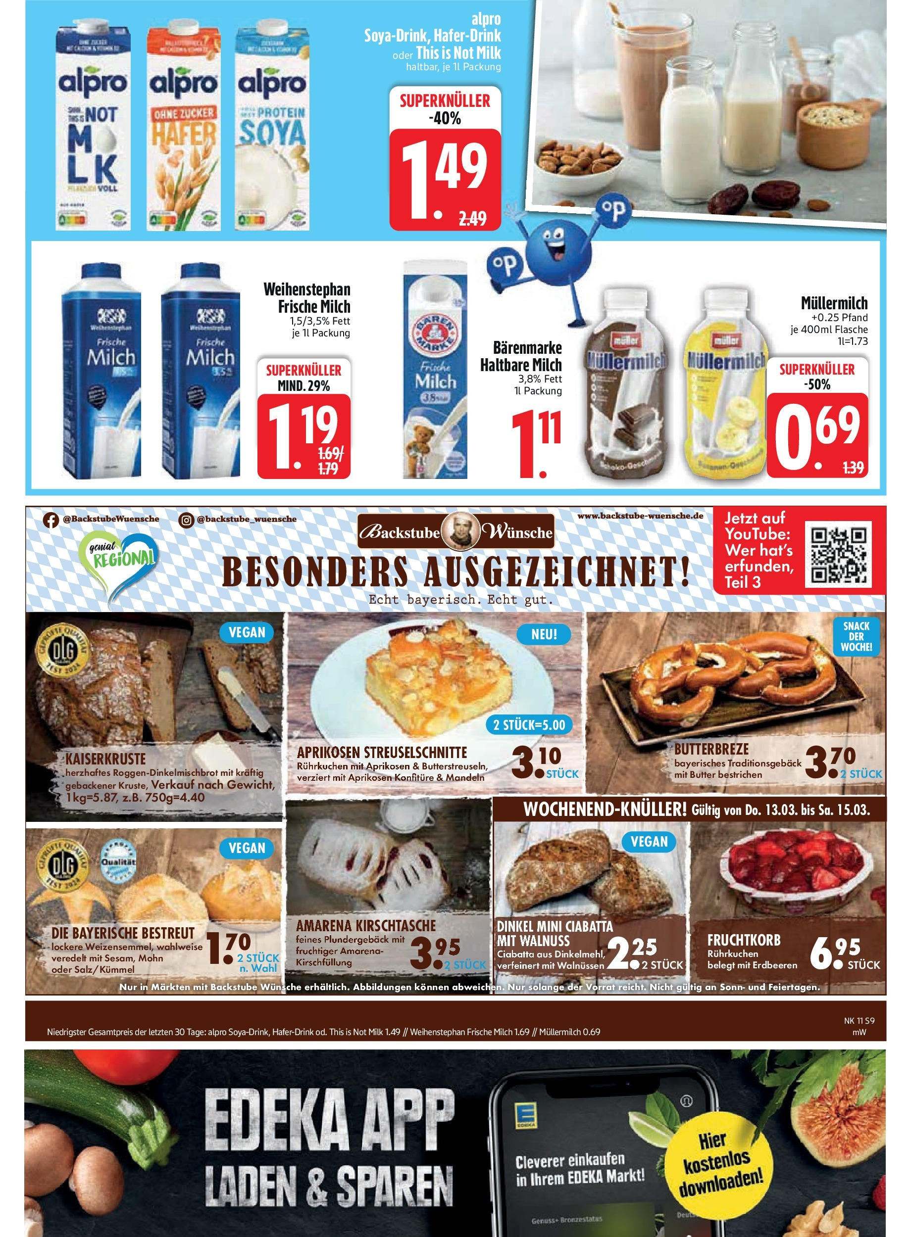 Edeka - EDEKA: Wochenangebote (ab 09.03.2025) » Angebote Online | Seite: 11 | Produkte: Milch, Haferdrink, Zucker, Erdbeeren