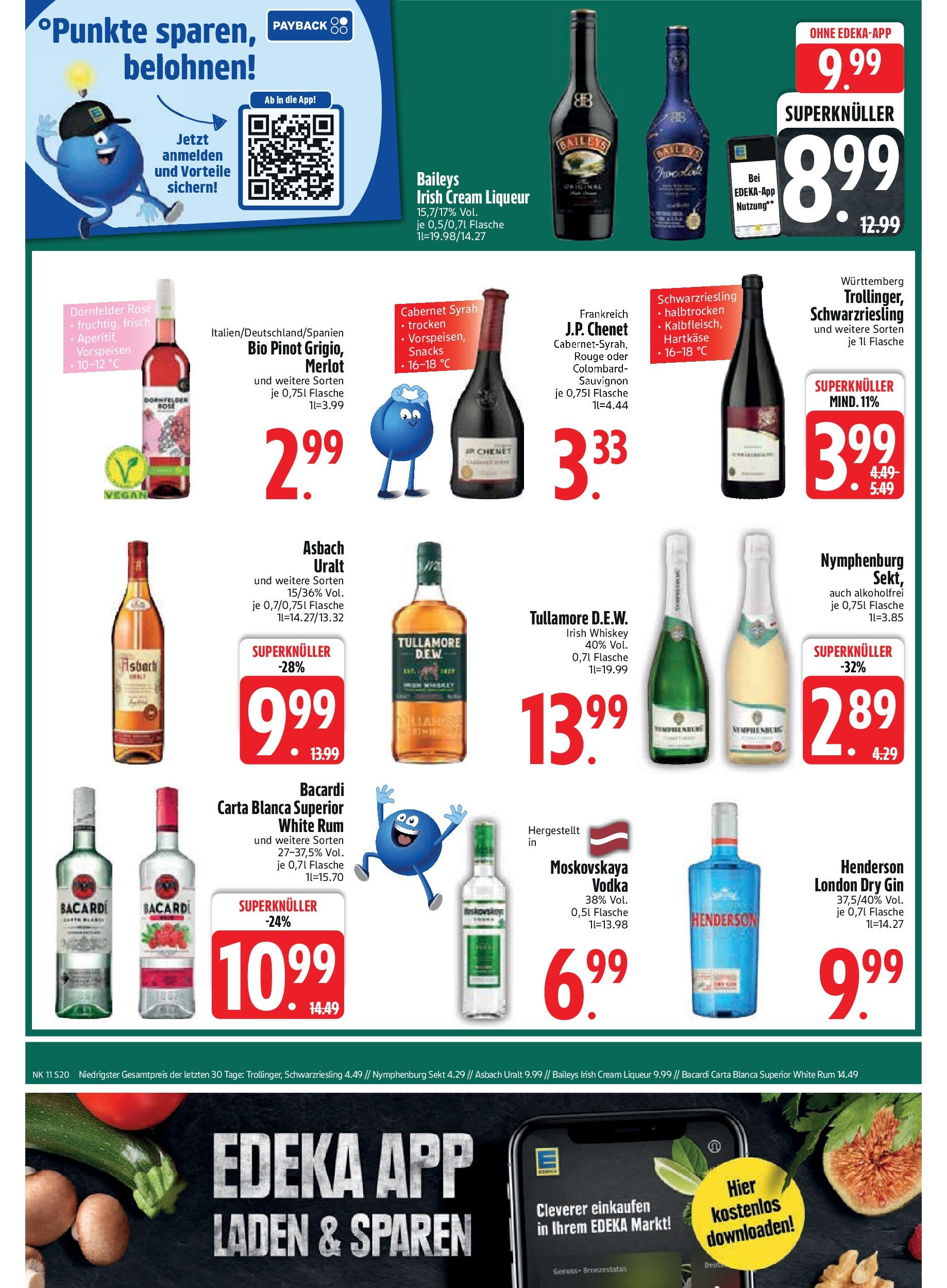 Edeka - EDEKA: Wochenangebote (ab 09.03.2025) » Angebote Online | Seite: 22 | Produkte: Bacardi, Rouge, Vodka, Gin