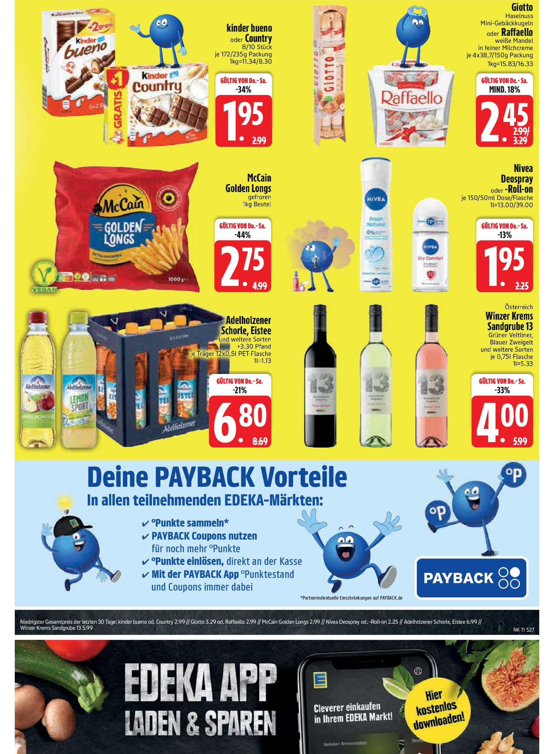 Edeka - EDEKA: Wochenangebote (ab 09.03.2025) » Angebote Online | Seite: 29 | Produkte: Raffaello, Adelholzener, Kinder bueno, McCain