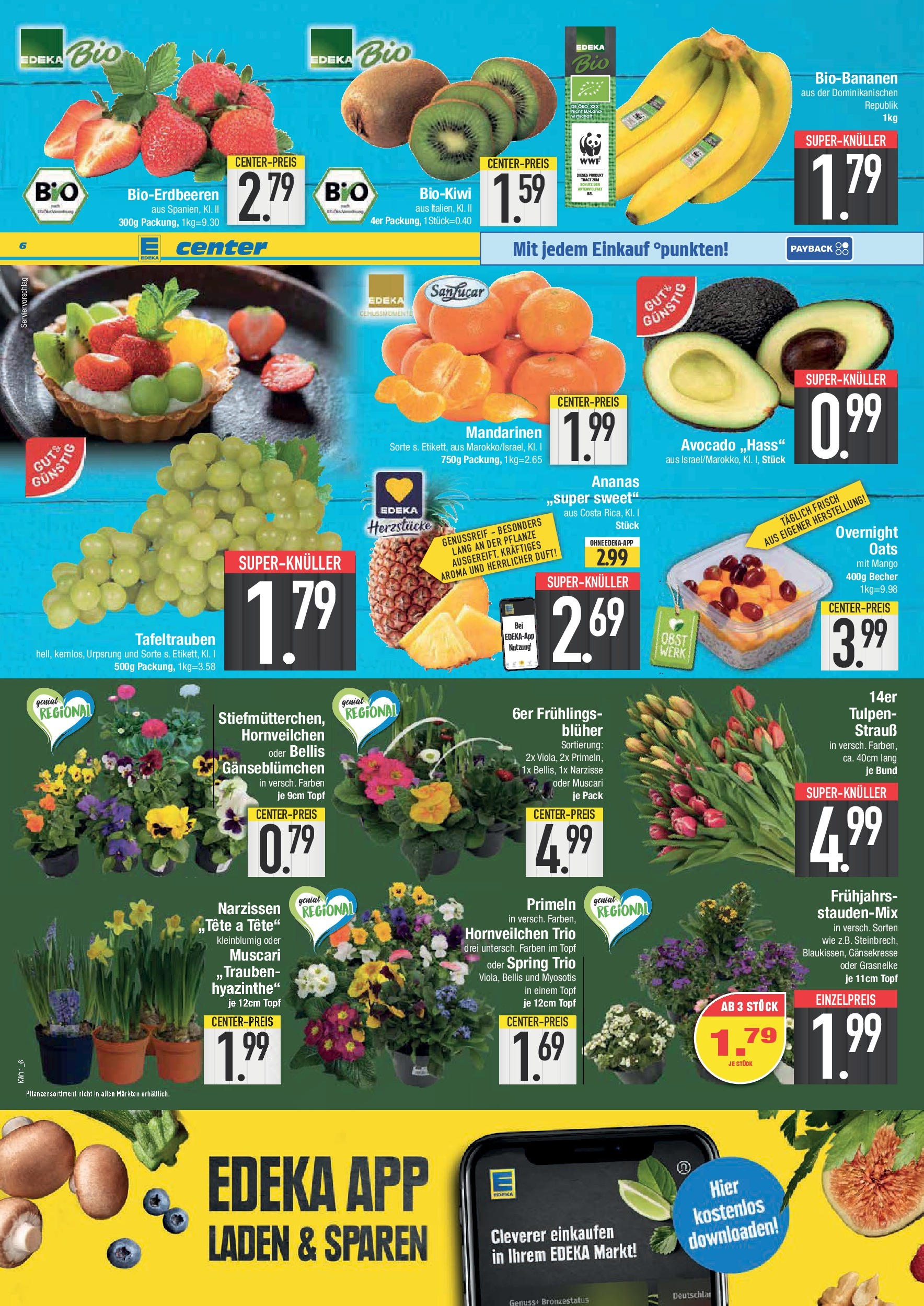 Edeka - E center: Wochenangebote (ab 09.03.2025) » Angebote Online | Seite: 6 | Produkte: Top, Mandarinen, Ananas, Avocado