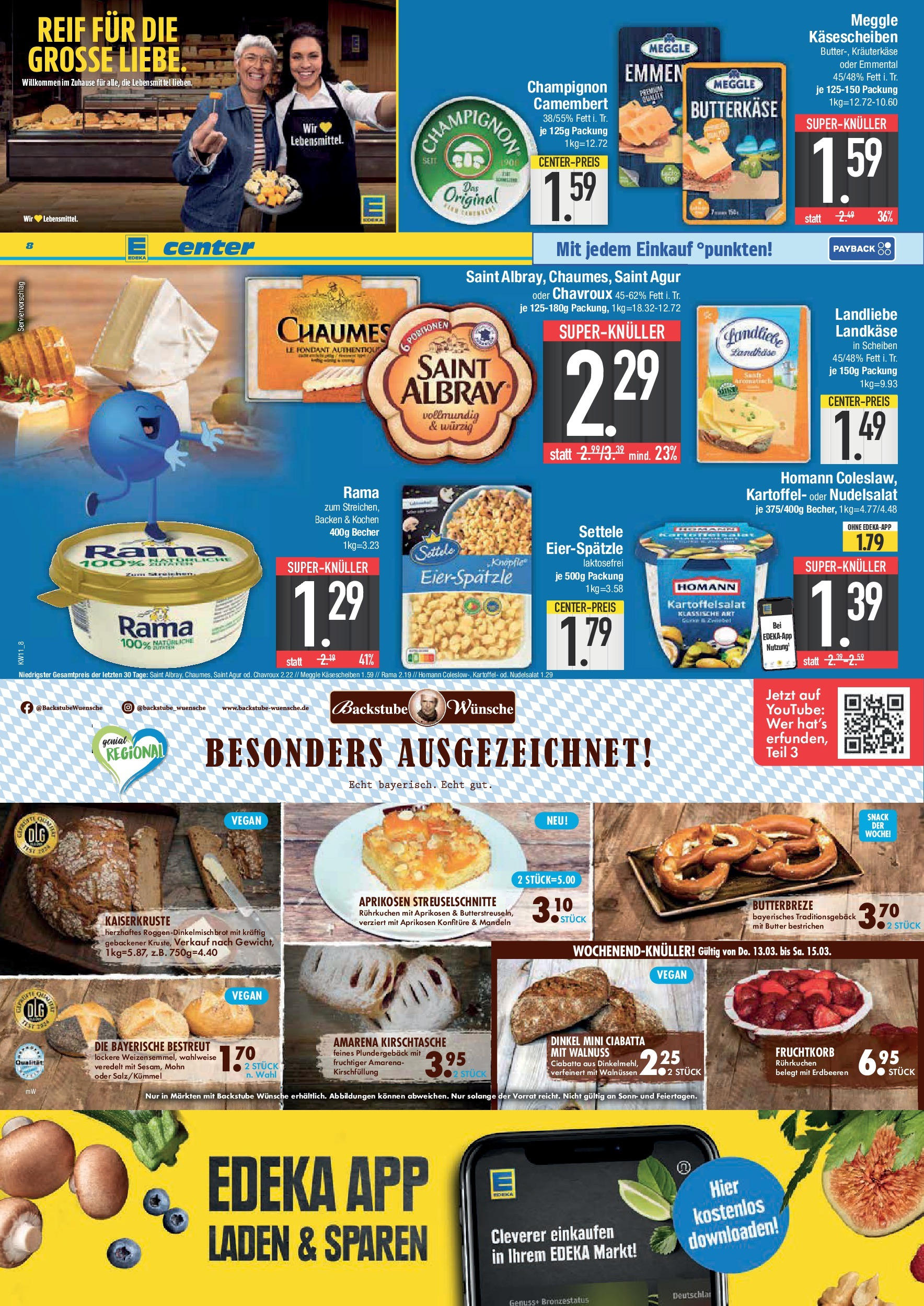 Edeka - E center: Wochenangebote (ab 09.03.2025) » Angebote Online | Seite: 8 | Produkte: Rama, Mandeln, Wein, Tee